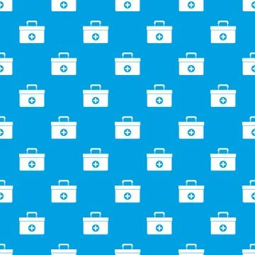 Medicine chest pattern seamless blue Illustrazione stock