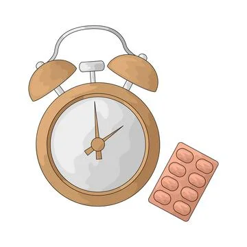 Medicine clock illustration Stock Illustration