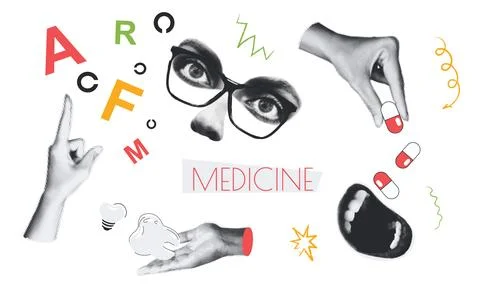 Medicine Collage Concepts Stock Illustration