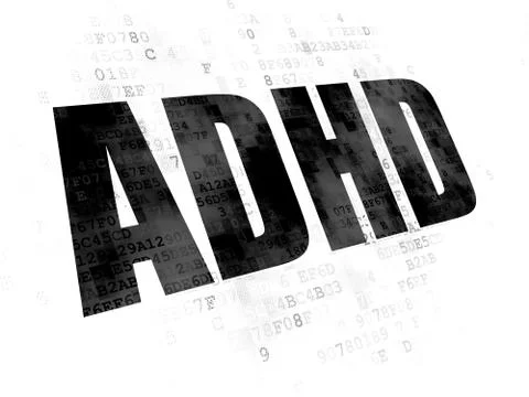 Medicine concept: ADHD on Digital background Stock Illustration