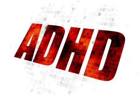 Medicine concept: ADHD on Digital background Stock Illustration