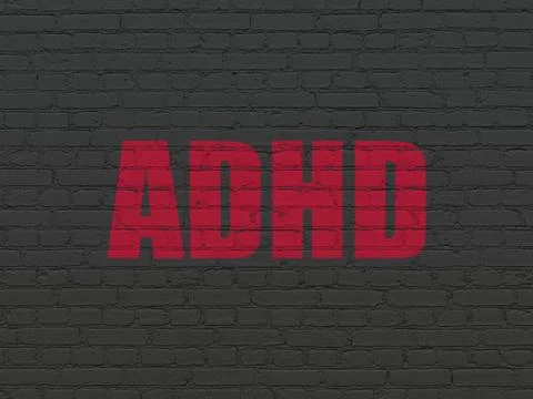 Medicine concept: ADHD on wall background Stock Illustration