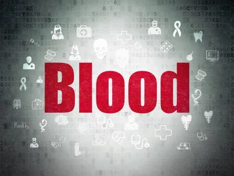 Medicine concept: Blood on Digital Data Paper background Stock Illustration