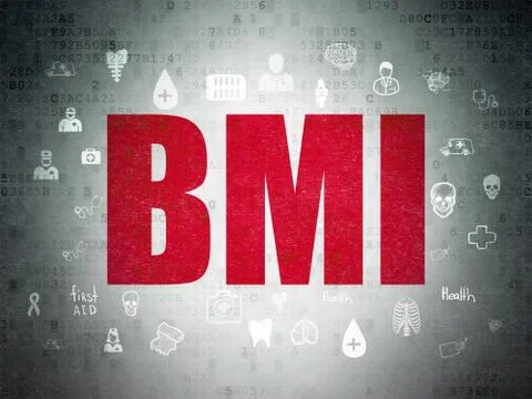 Medicine concept: BMI on Digital Data Paper background Stock Illustration