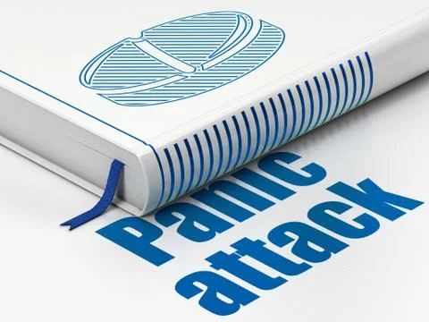 Medicine concept: book Pill, Panic Attack on white background Stock Illustration