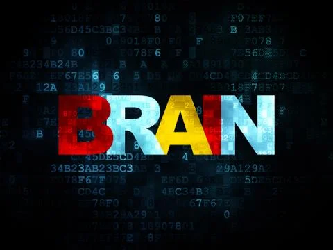 Medicine concept: Brain on Digital background Stock Illustration