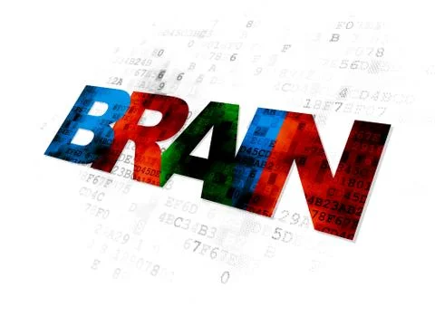 Medicine concept: Brain on Digital background Stock Illustration