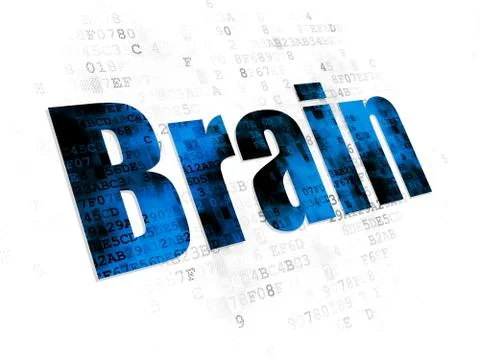 Medicine concept: Brain on Digital background 库存插图