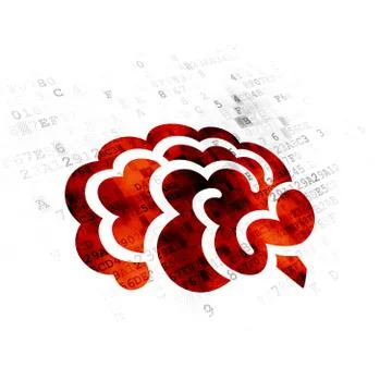 Medicine concept: Brain on Digital background Stock Illustration