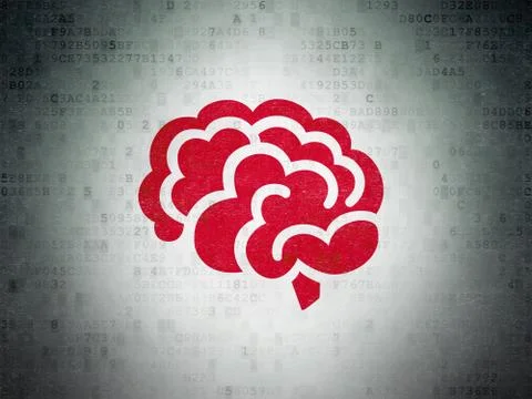 Medicine concept: Brain on Digital Data Paper background Stock Illustration