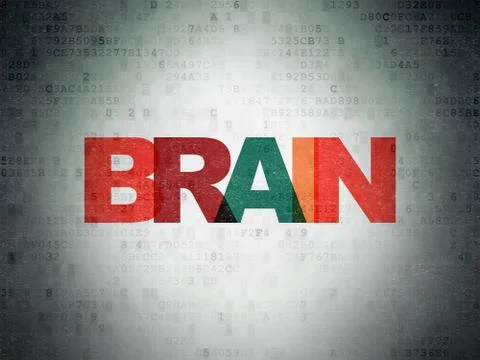 Medicine concept: Brain on Digital Data Paper background Stock Illustration