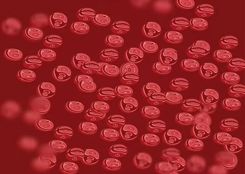 Medicine concept composition illustration of red blood cells floating Stock Illustration
