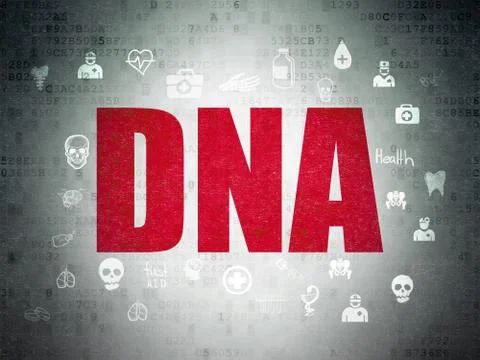 Medicine concept: DNA on Digital Data Paper background Ilustração Stock