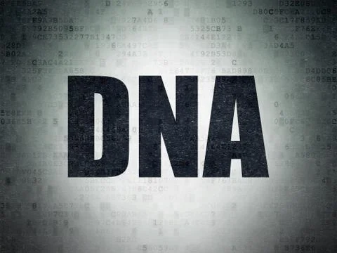 Medicine concept: DNA on Digital Data Paper background Stock Illustration