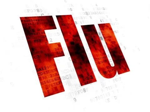 Medicine concept: Flu on Digital background Stock Illustration