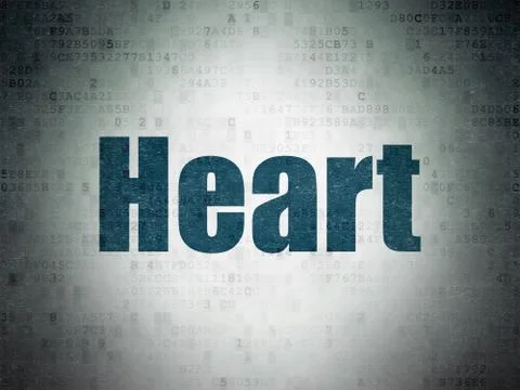 Medicine concept: Heart on Digital Data Paper background Stock Illustration