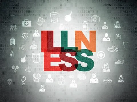 Medicine concept: Illness on Digital Data Paper background Stock Illustration