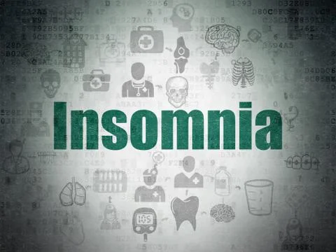 Medicine concept: Insomnia on Digital Data Paper background Stock Illustration