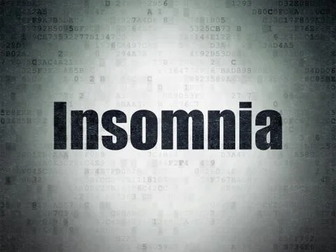 Medicine concept: Insomnia on Digital Data Paper background イラスト素材