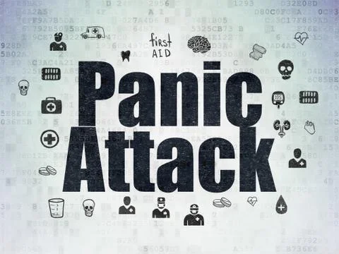 Medicine concept: Panic Attack on Digital Data Paper background Stock Illustration