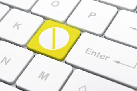 Medicine concept: Pill on computer keyboard background Stock-Illustration