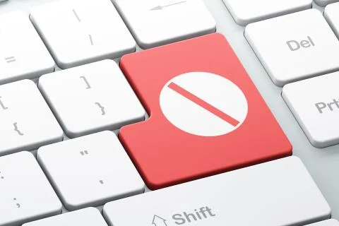 Medicine concept: Pill on computer keyboard background Stock-Illustration
