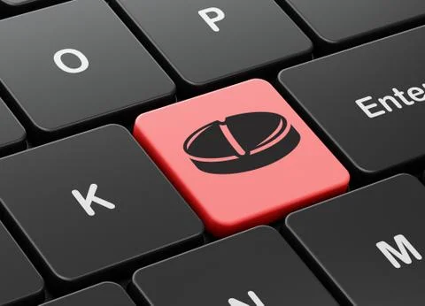 Medicine concept: Pill on computer keyboard background Stock-Illustration