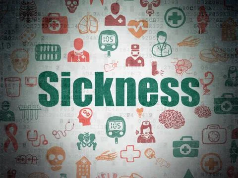 Medicine concept: Sickness on Digital Data Paper background Stock Illustration