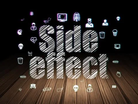 Medicine concept: Side Effect in grunge dark room Stock Illustration