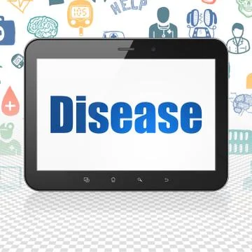 Medicine concept: Tablet Computer with Disease on display Stock Illustration