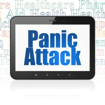 Medicine concept: Tablet Computer with Panic Attack on display Stock Illustration
