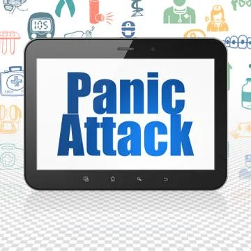 Medicine concept: Tablet Computer with Panic Attack on display Stock Illustration