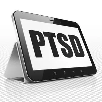 Medicine concept: Tablet Computer with PTSD on display Stock Illustration