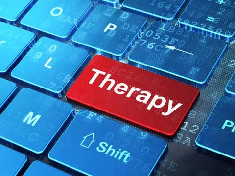 Medicine concept: Therapy on computer keyboard background 스톡 일러스트