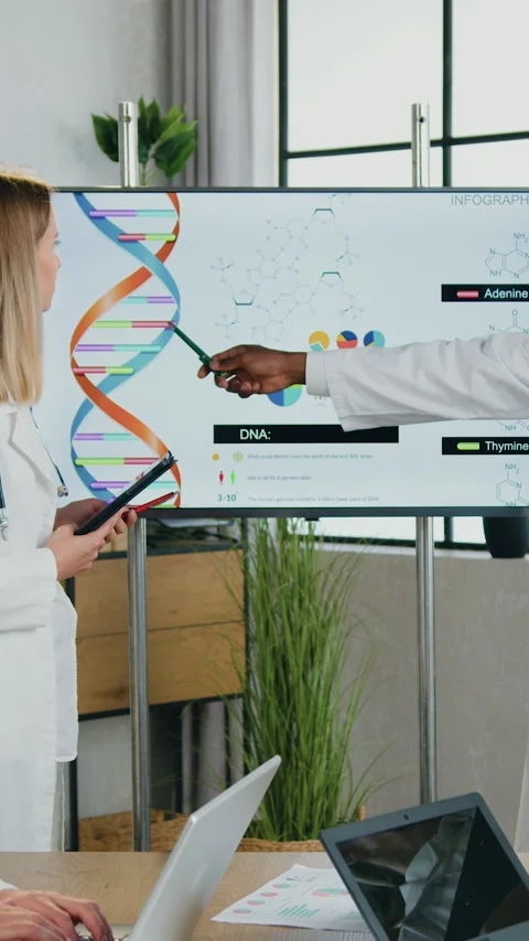 Medicine concept where good-looking successful high-skilled different ages male  Stock Footage 333005892