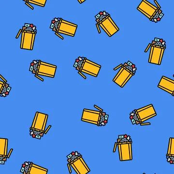Medicine containers garbage vector seamless pattern Stock Illustration