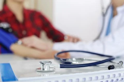Medicine doctor's working table Stock Photos