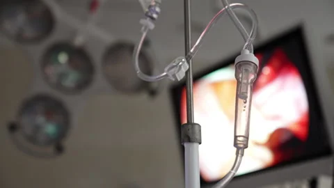 Medicine dripping inside the drop counter.  Stock Footage 250438430