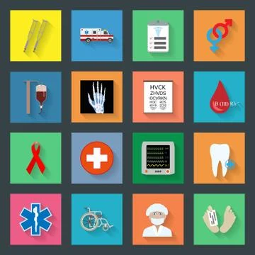 Medicine flat icons set 2 Stock Illustration