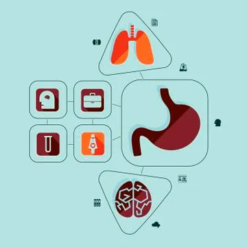 Medicine flat infographic Stock Illustration