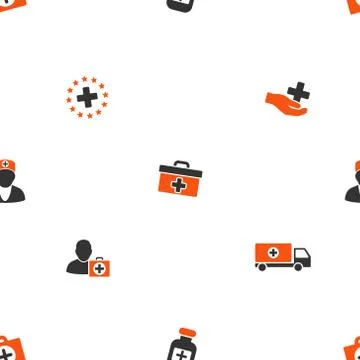 Medicine Flat Vector Pattern Stock Illustration