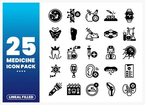Medicine Icon Pack. Vector Graphics Stock Illustration
