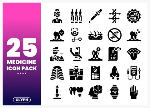 Medicine icons on a gradient background 스톡 일러스트