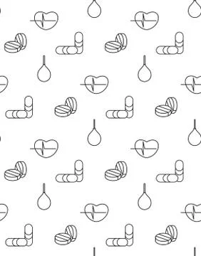 Medicine icons seamless pattern Stock Illustration