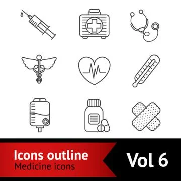Medicine Icons Set Stock Illustration