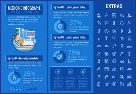 Medicine infographic template, elements and icons. Stock Illustration
