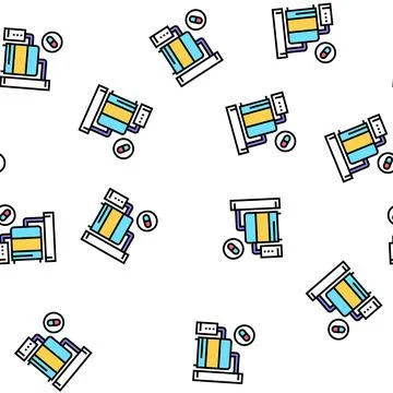 Medicine manufacturing machine vector seamless pattern 库存插图