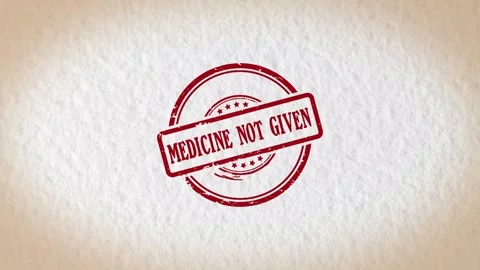 MEDICINE NOT GIVEN stamp style word Stock Footage 319495913