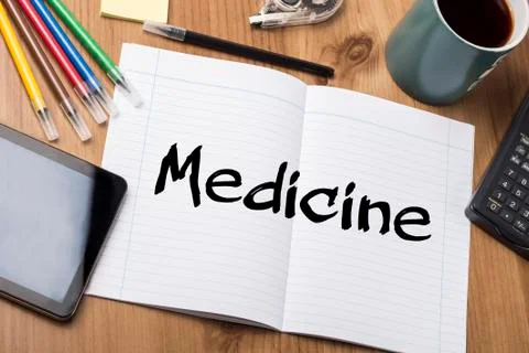 Medicine - Note Pad With Text Stock Photos