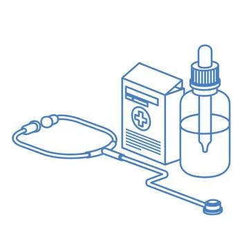 Medicine objects on white background Stock Illustration
